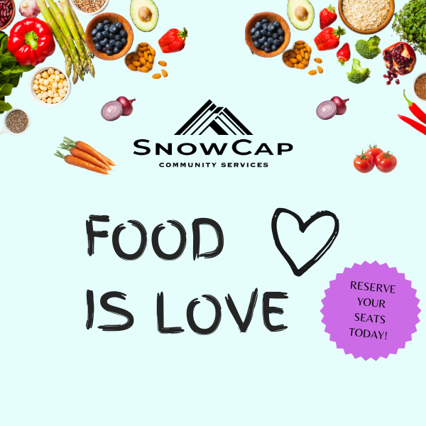 Image with the text "Food Is Love - SnowCap"