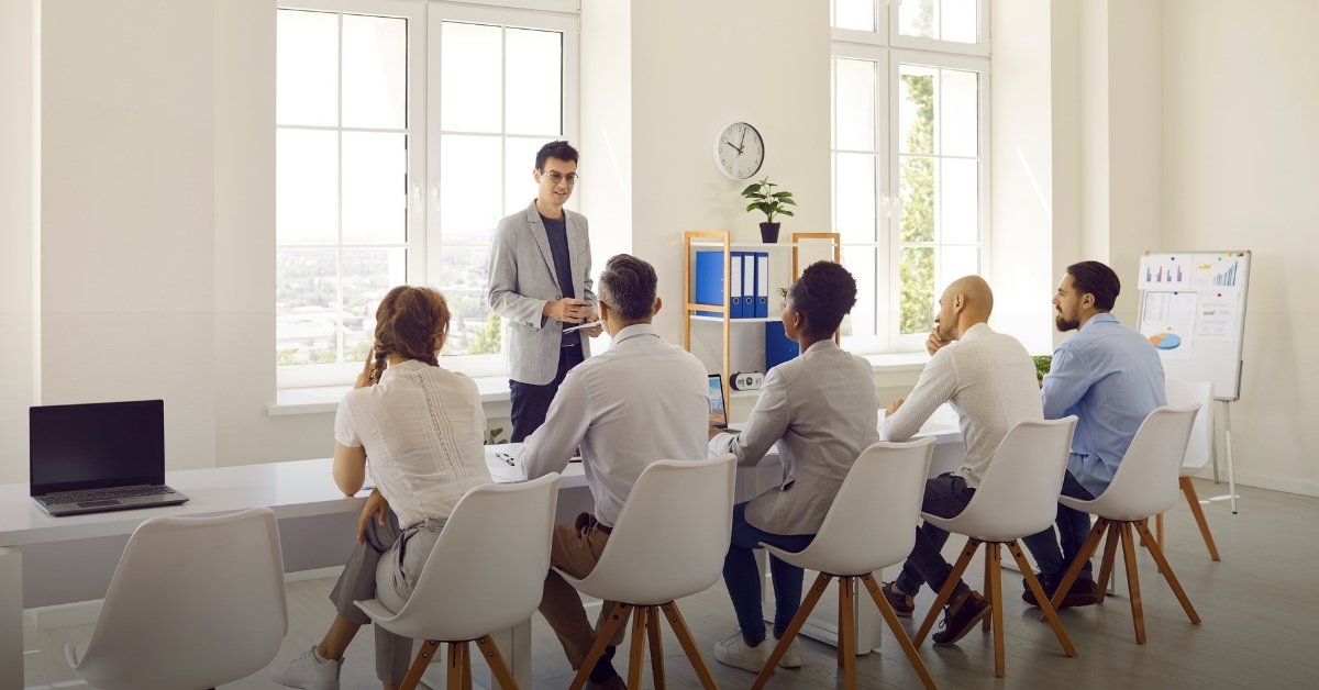 Image of a nonprofit board and someone presenting