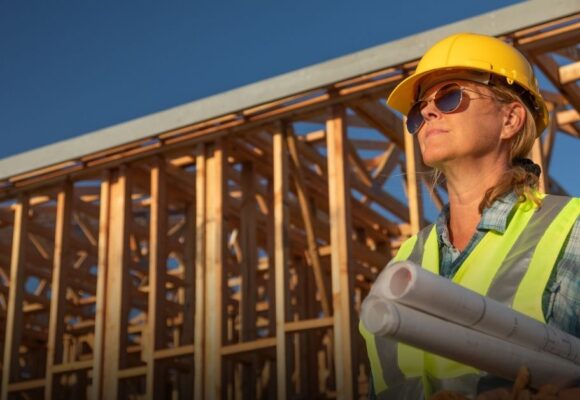 Image of a female contractor at a construction site