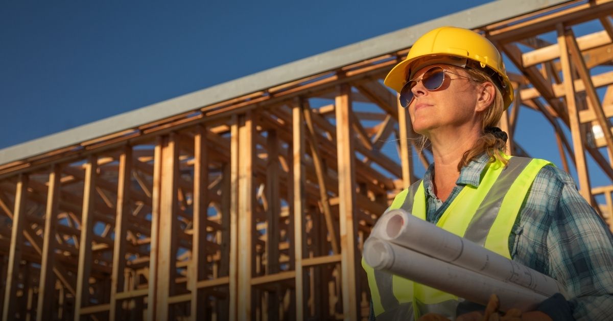 Image of a female contractor at a construction site