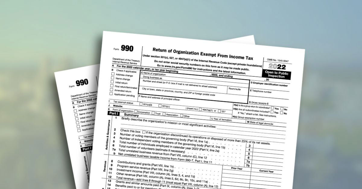 Image of the IRS Form 990 document