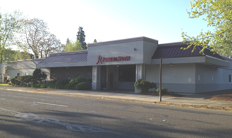 Exterior photo of the Jones & Roth building in the '80s