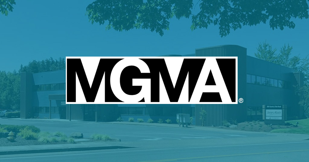 Image of the Jones & Roth Eugene office with the MGMA logo over it