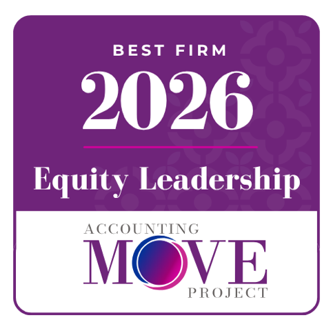 Logo for: The MOVE Project, 2026 Best Firm for Equity Leadership award badge