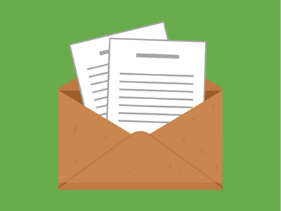 An image of an envelope with forms in it