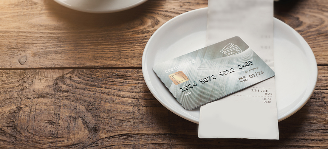 Photo showing credit card receipt for business meals