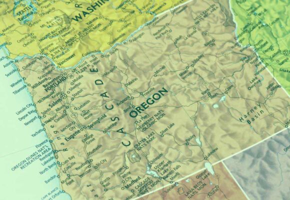 Image of the map of Oregon